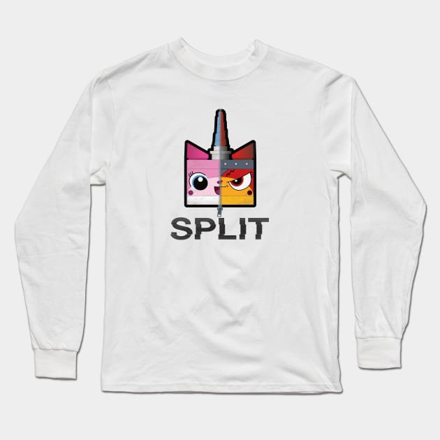 Lego Movie 2 - Unikitty and Ultrakatty Split Personality Long Sleeve T-Shirt by geekers25